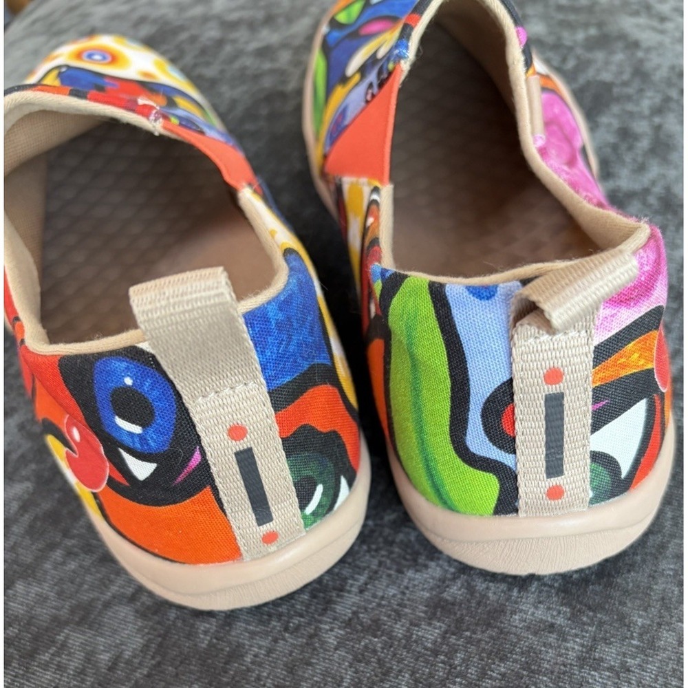 UIN Women Secret Garden Slip On Shoes Canvas Size 8.5 Artsy Boho Wearable Art - Picture 3 of 8